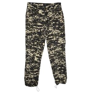 Boohoo MAN Men Relaxed Toggle Hem Pixilated Modal Green Camo Cargo Pants Size 26